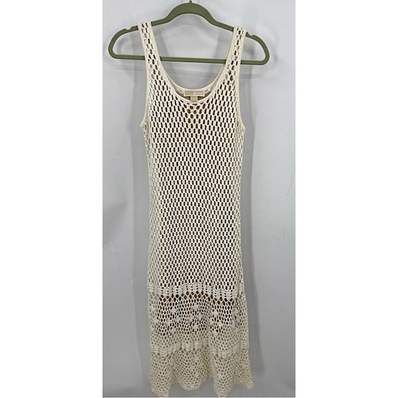 Michael Kors Dresses & Skirts - Michael Kors ivory crochet midi dress/bathing suit, cover-up M